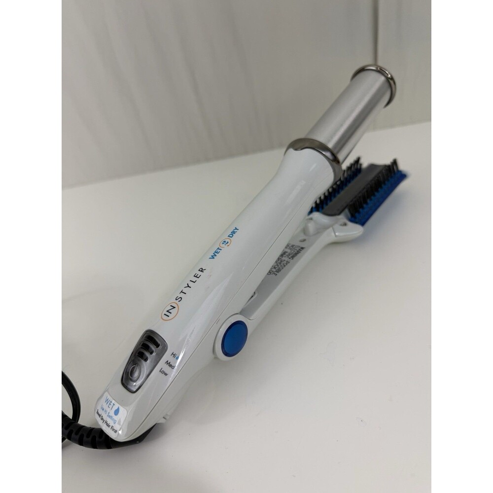 InStyler Wet to Dry Curling Iron Brush IS2.2-1001 Blue 1.25" Rotates One Way